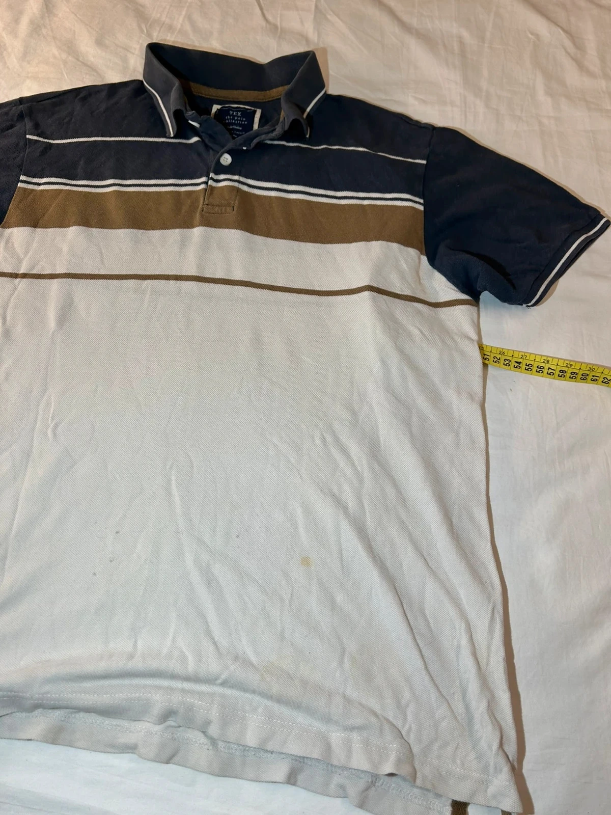 Vintage gestreept polo wit marineblauw tex – photo 7